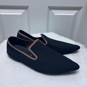 VIVAIA Black Pointed Toe Knit Loafers Flats | Size 38.5